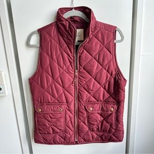 Maroon Quilted Puffer Vest